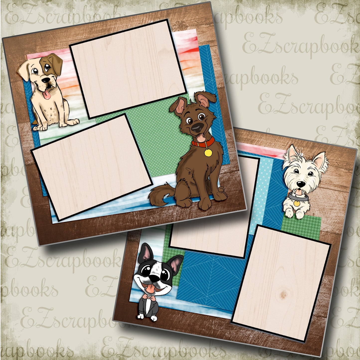 Fidos - 4886 - EZscrapbooks Scrapbook Layouts dogs, Pets