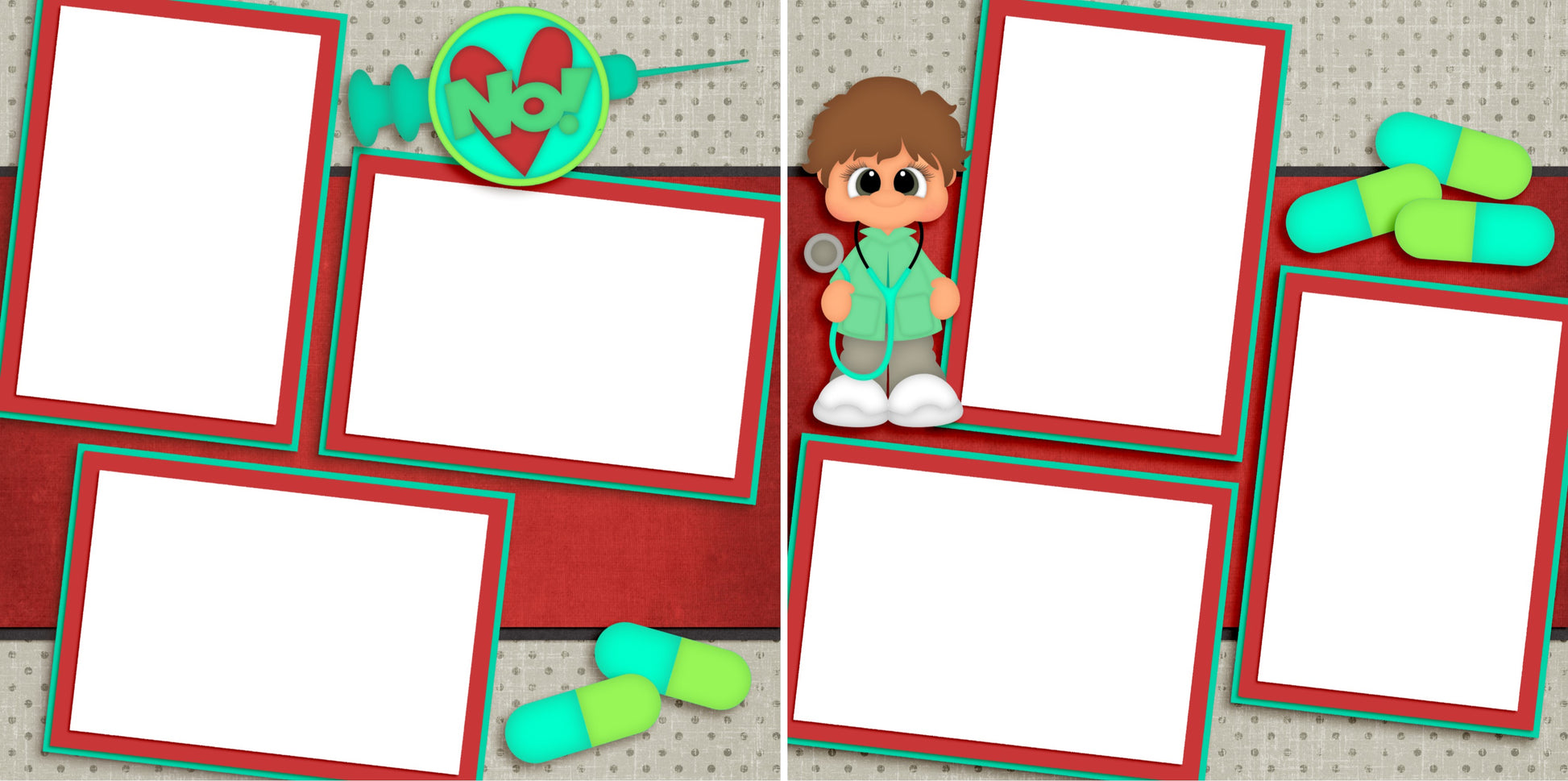 Doctor Visit - Digital Scrapbook Pages - INSTANT DOWNLOAD - EZscrapbooks Scrapbook Layouts Doctor-Dentist, Other