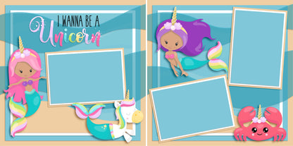 I Wanna Be A Unicorn - 4856 - EZscrapbooks Scrapbook Layouts Girls, Swimming - Pool