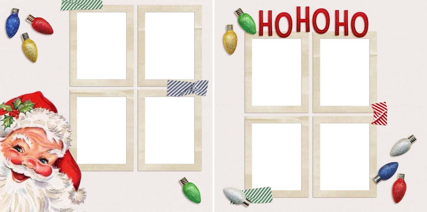 HoHoHo Santa - Digital Scrapbook Pages - INSTANT DOWNLOAD - 2019 - EZscrapbooks Scrapbook Layouts Christmas