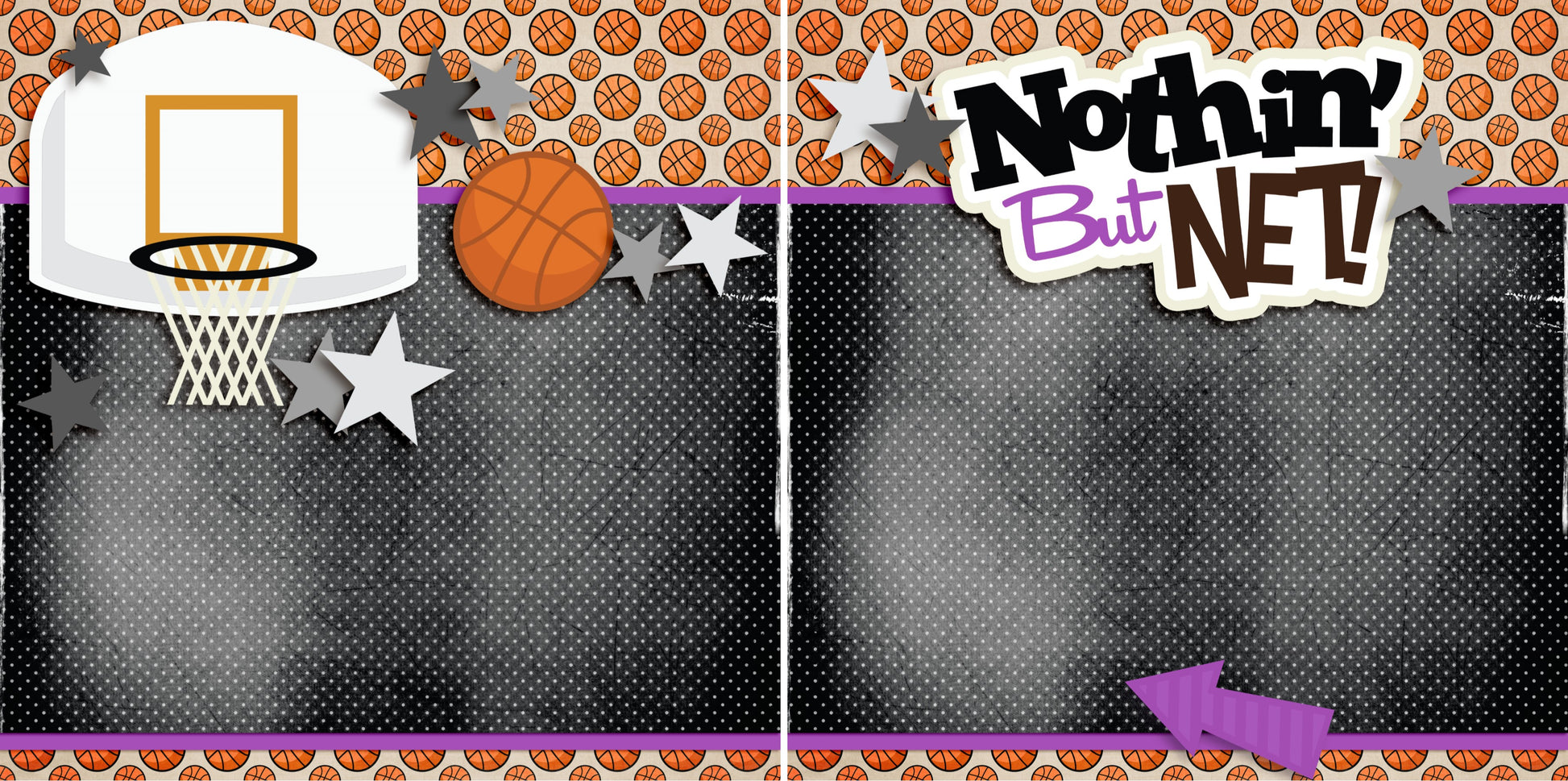 Nothin But Net Purple NPM - 3277 - EZscrapbooks Scrapbook Layouts basketball, Sports