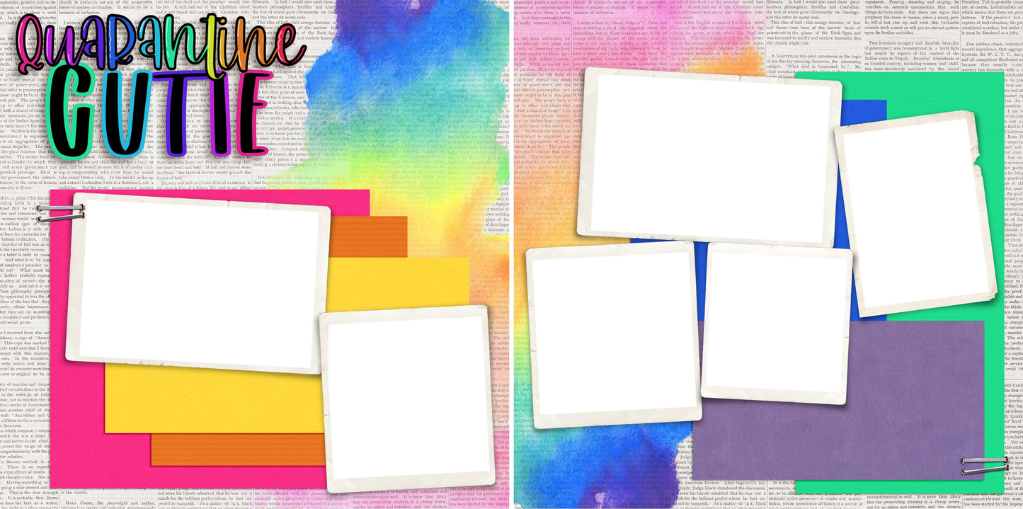 Quarantine Cutie - Digital Scrapbook Pages - INSTANT DOWNLOAD - EZscrapbooks Scrapbook Layouts covid, Quarantine-Corona