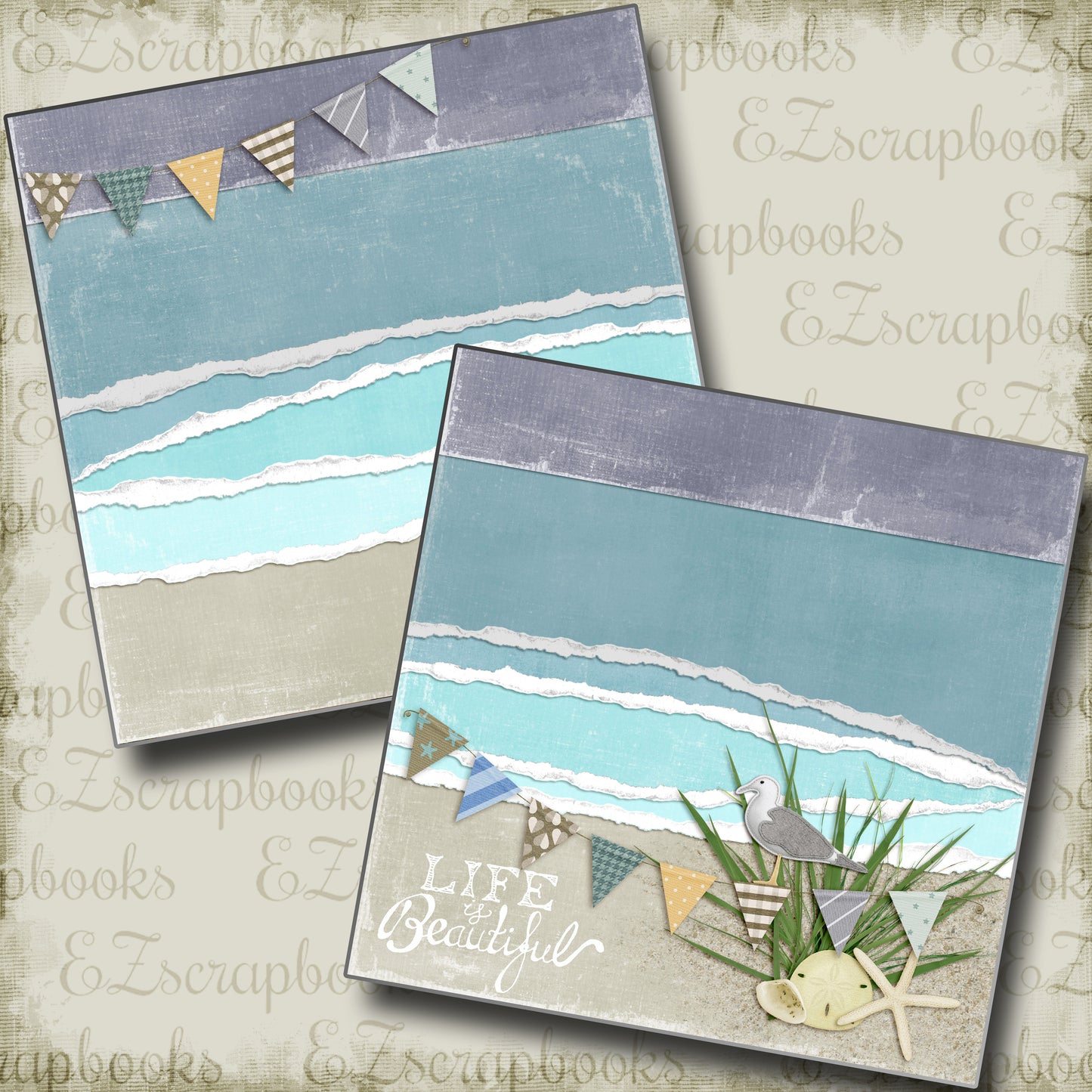 Life is Beautiful NPM - 3965 - EZscrapbooks Scrapbook Layouts Beach - Tropical