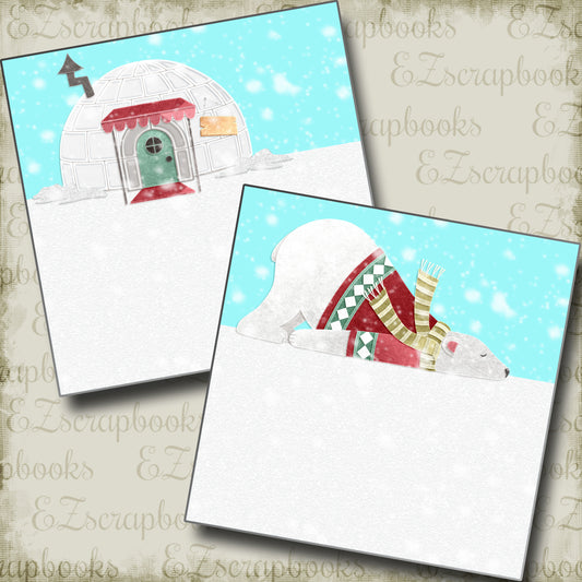 Polar Bear NPM - 5175 - EZscrapbooks Scrapbook Layouts Christmas, Snow, Winter