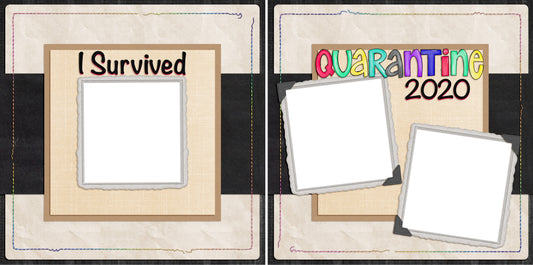 I Survived Quarantine 2020 - Digital Scrapbook Pages - INSTANT DOWNLOAD - EZscrapbooks Scrapbook Layouts covid, Quarantine-Corona