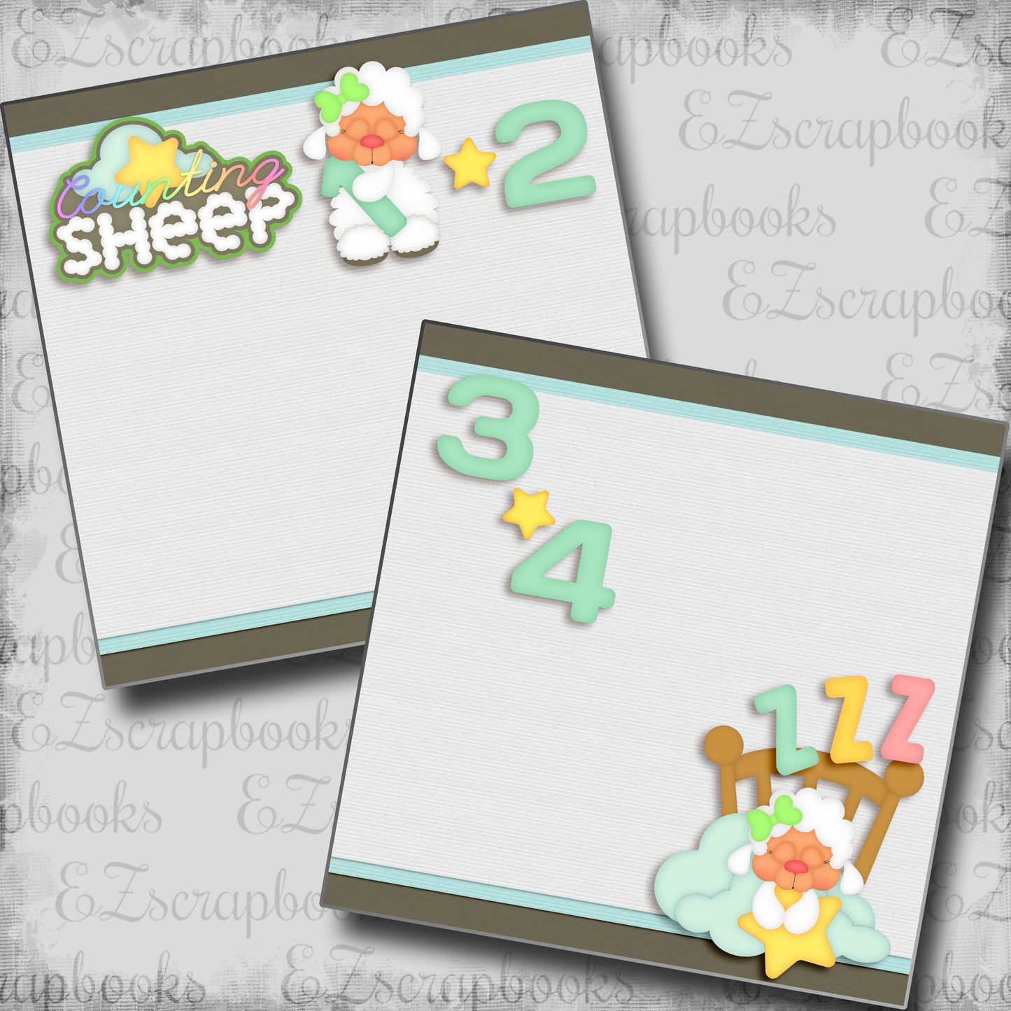 Counting Sheep NPM - 5365 - EZscrapbooks Scrapbook Layouts Baby