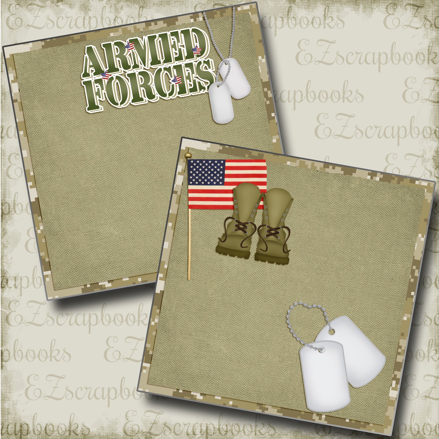 Armed Forces NPM - 4877 - EZscrapbooks Scrapbook Layouts Military