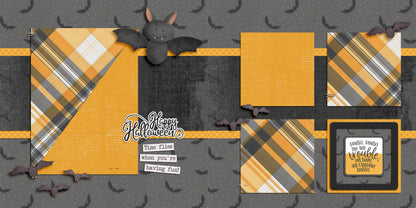 Halloween Happenings EZ Background Pages -  Digital Bundle - 10 Digital Scrapbook Pages - INSTANT DOWNLOAD