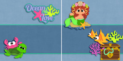 Oceans of Love NPM - 3405 - EZscrapbooks Scrapbook Layouts Beach - Tropical, Hawaii, Summer, Swimming - Pool