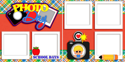 Photo Day Boy - Digital Scrapbook Pages - INSTANT DOWNLOAD - EZscrapbooks Scrapbook Layouts School