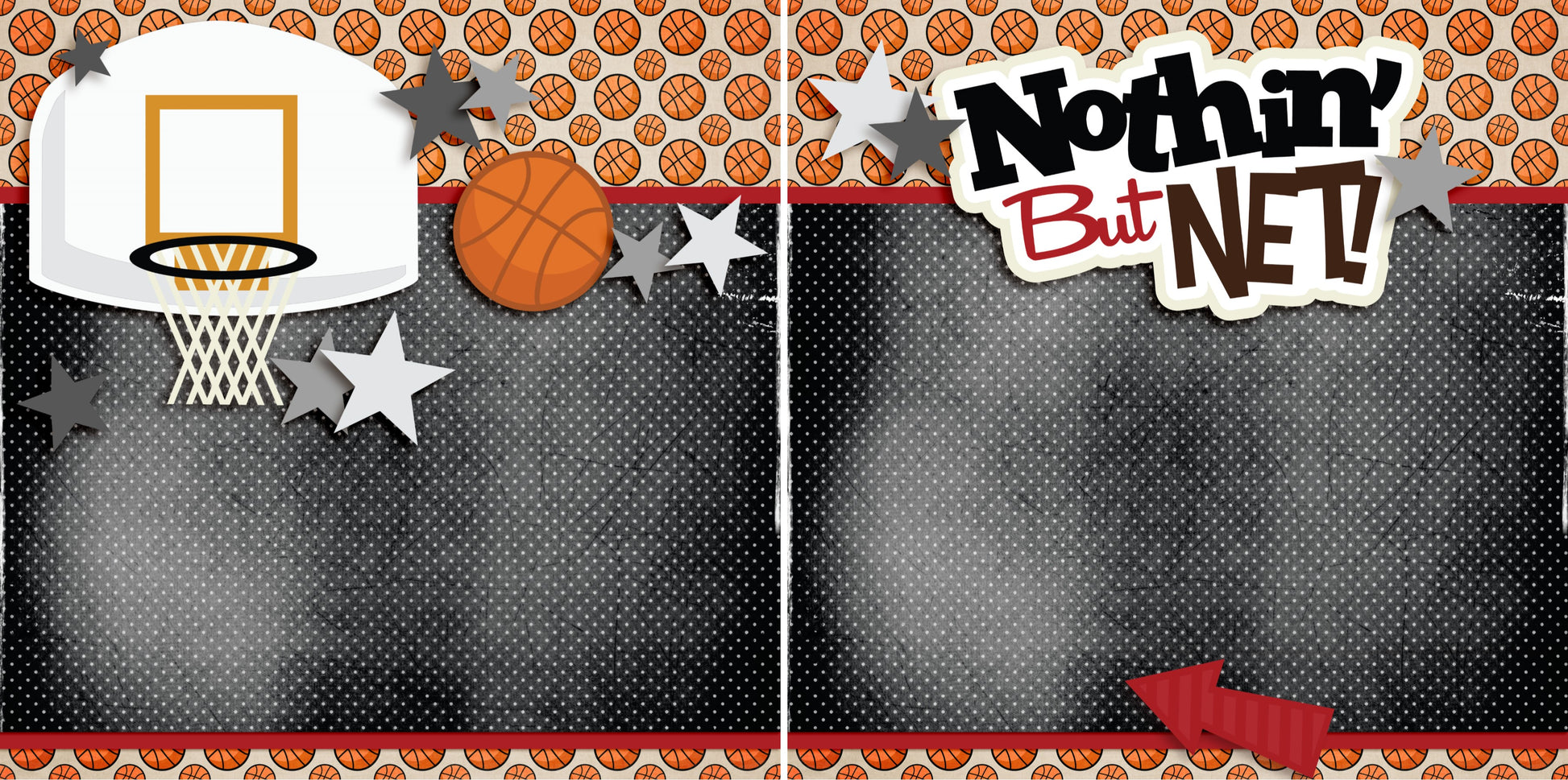 Nothin But Net Red NPM - 3279 - EZscrapbooks Scrapbook Layouts basketball, Sports