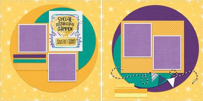 Social Distancing Champion - 4706 - EZscrapbooks Scrapbook Layouts covid, Quarantine-Corona