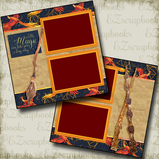 Magic Wands - 4280 - EZscrapbooks Scrapbook Layouts Halloween, Harry Potter, wizard