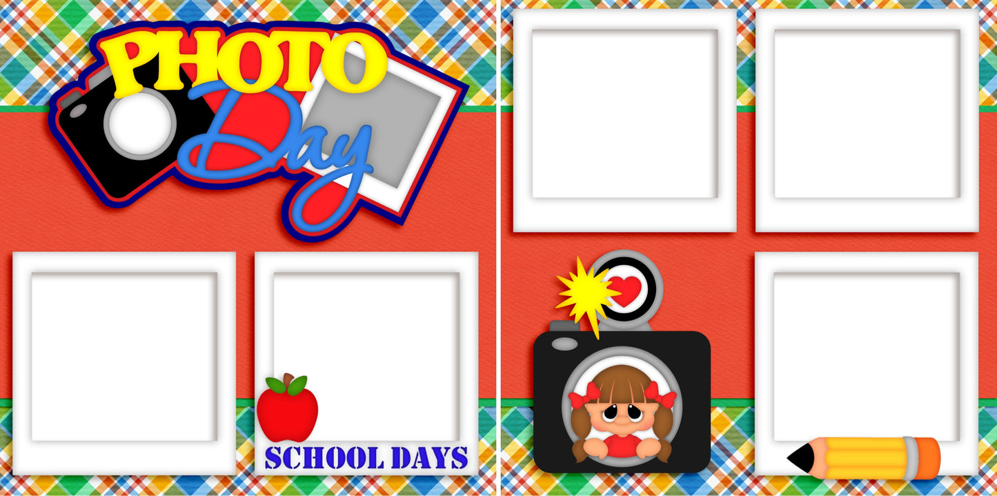 Photo Day Girl - Digital Scrapbook Pages - INSTANT DOWNLOAD - EZscrapbooks Scrapbook Layouts School