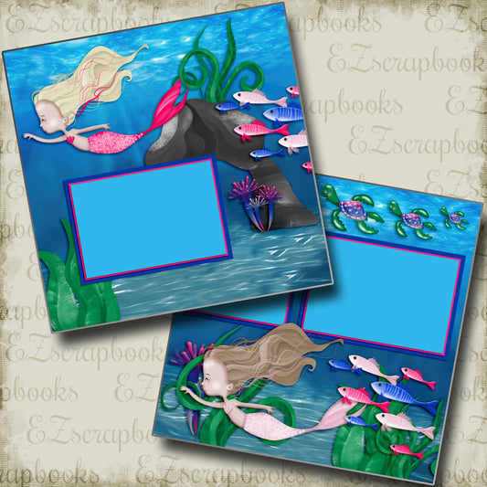 Mermaids - 3960 - EZscrapbooks Scrapbook Layouts Beach - Tropical, Swimming - Pool