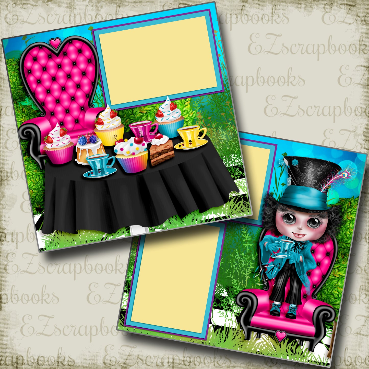 Mad Hatter - 3980 - EZscrapbooks Scrapbook Layouts Characters