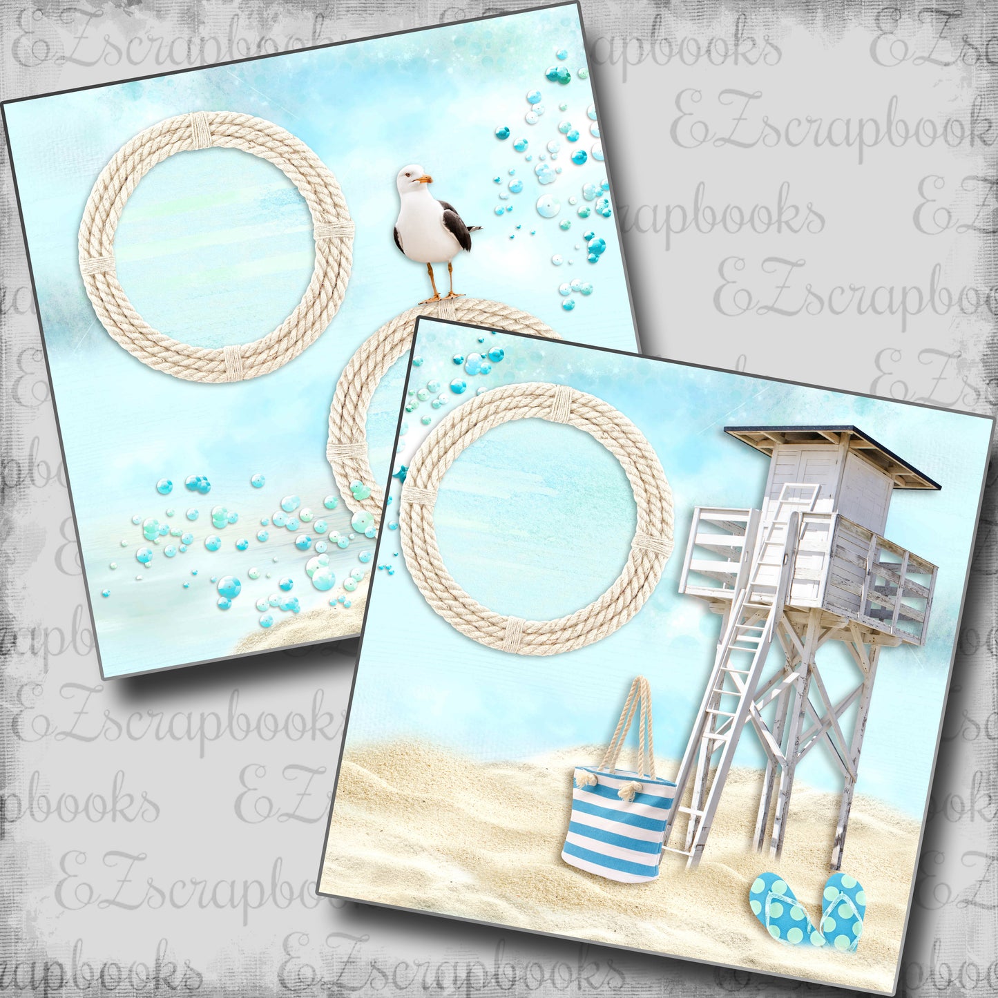 Lifeguard Station - 5546 - EZscrapbooks Scrapbook Layouts Beach - Tropical, cruise
