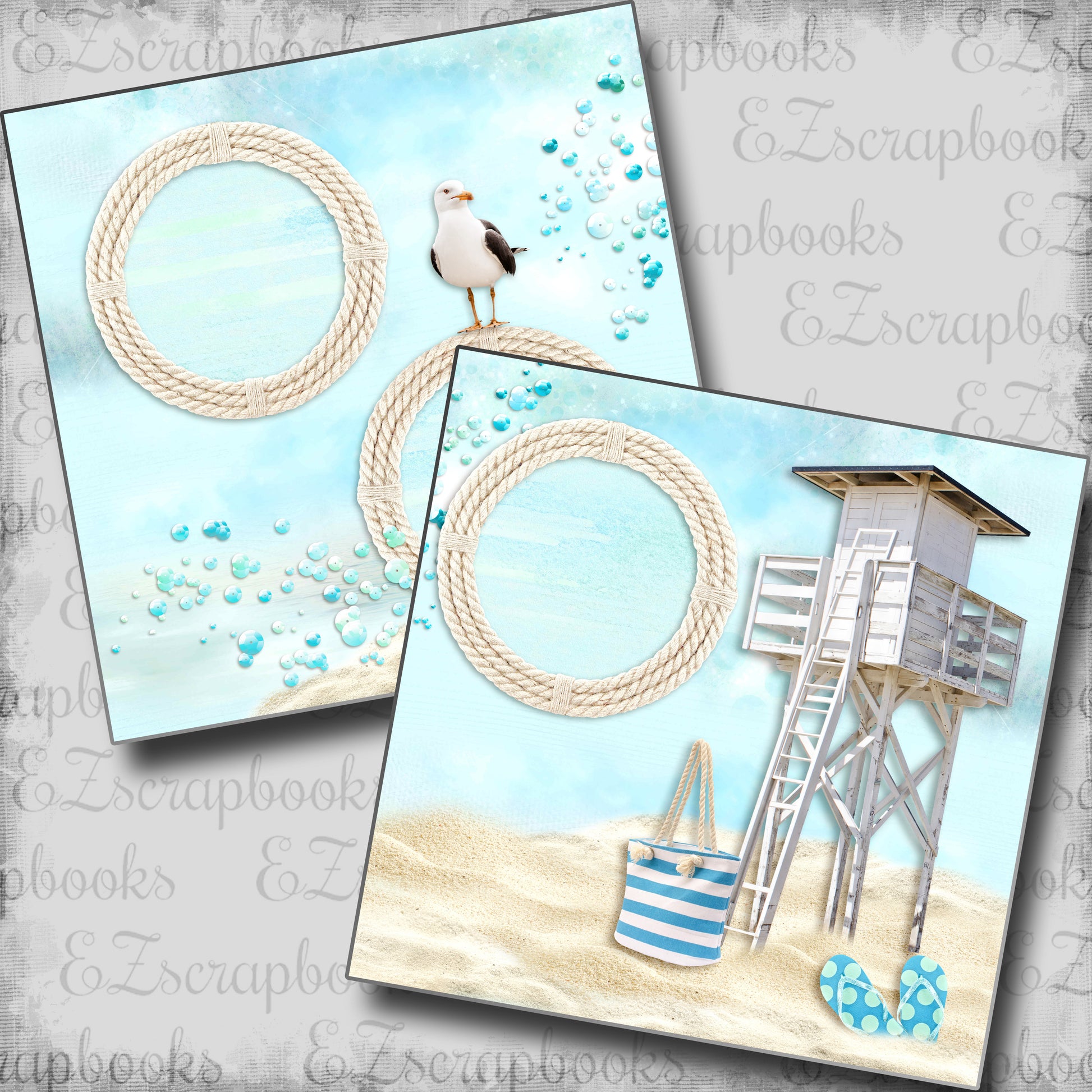 Lifeguard Station - 5546 - EZscrapbooks Scrapbook Layouts Beach - Tropical, cruise