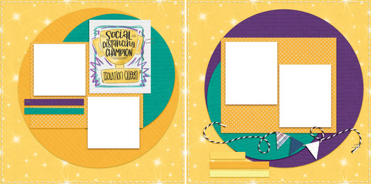 Social Distancing Champion - Digital Scrapbook Pages - INSTANT DOWNLOAD - EZscrapbooks Scrapbook Layouts covid, Quarantine-Corona