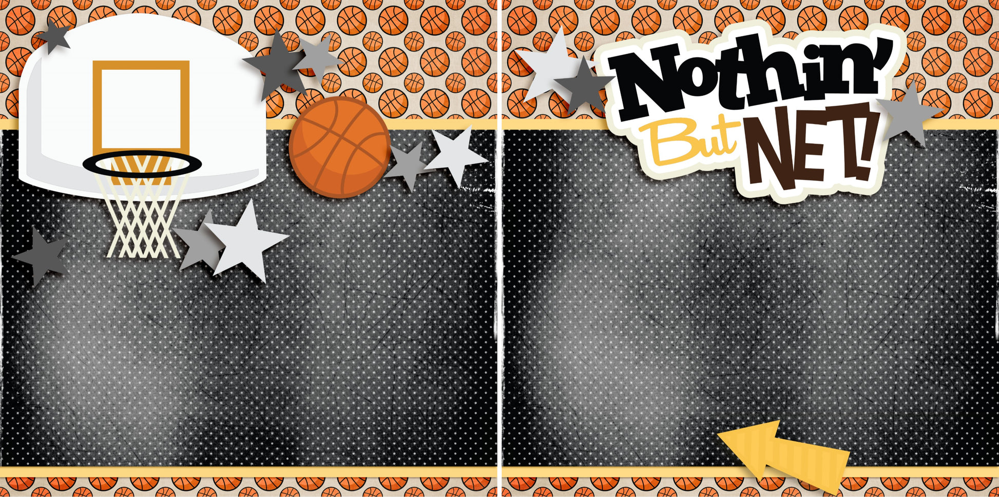 Nothin But Net Yellow NPM - 3281 - EZscrapbooks Scrapbook Layouts basketball, Sports