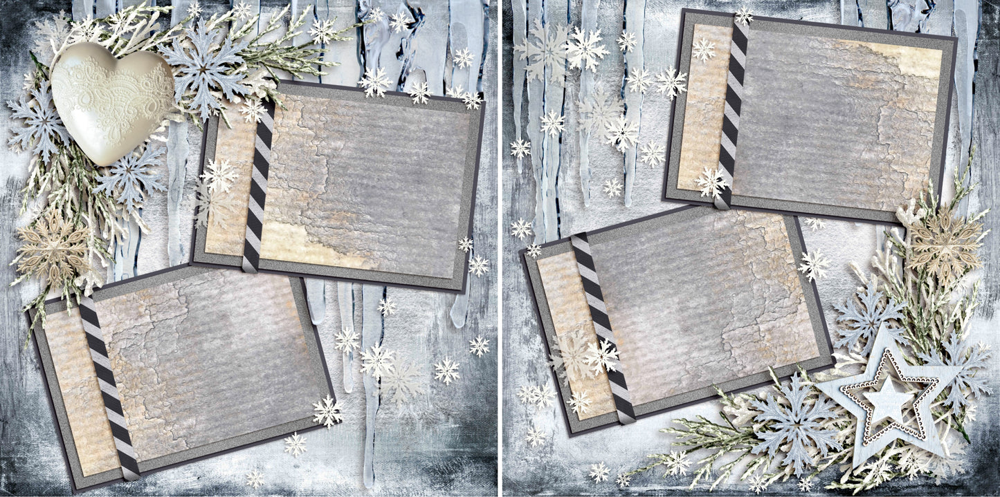 Beauty of Winter - 3644 - EZscrapbooks Scrapbook Layouts Christmas, Winter