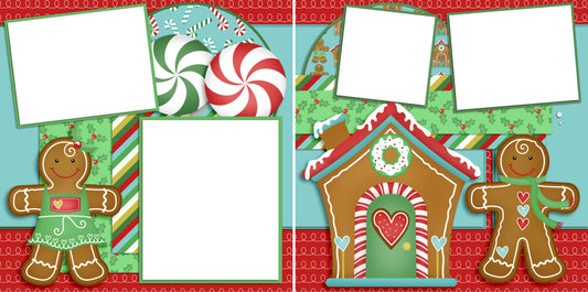 Gingerbread Fun - Digital Scrapbook Pages - INSTANT DOWNLOAD - 2019 - EZscrapbooks Scrapbook Layouts Christmas