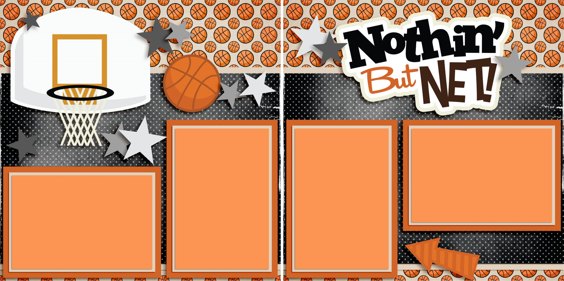 Nothin But Net Orange - 3282 - EZscrapbooks Scrapbook Layouts basketball, Sports