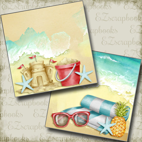 Sandcastles & Sunglasses NPM - 4089 - EZscrapbooks Scrapbook Layouts Beach - Tropical, Summer, Swimming - Pool