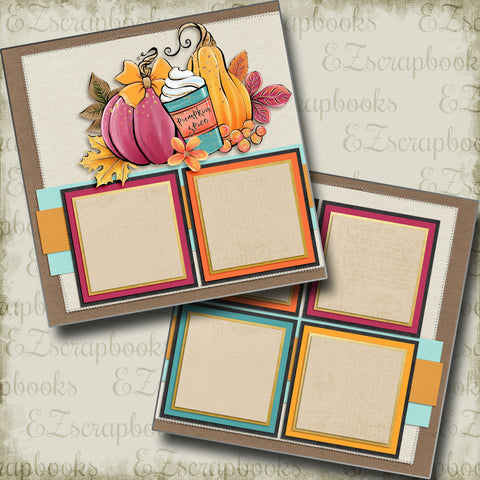 Pumpkin Spiced Everything - 5066 - EZscrapbooks Scrapbook Layouts Fall - Autumn, Thanksgiving