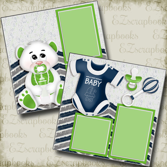 Adorable Baby Blue - 4078 - EZscrapbooks Scrapbook Layouts Baby, Baby - Toddler
