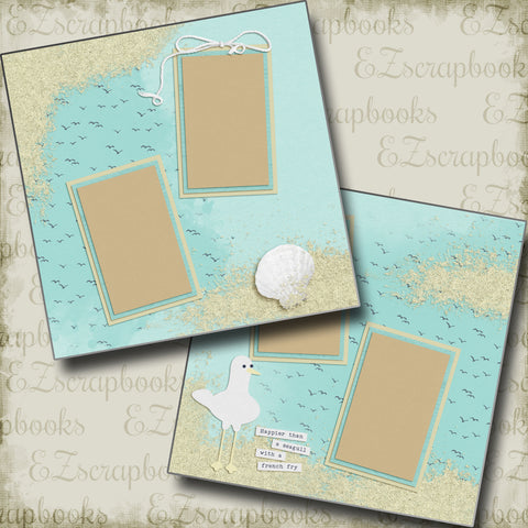 Seagull With A French Fry - 5338 - EZscrapbooks Scrapbook Layouts Beach - Tropical, Vacation