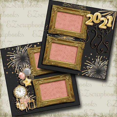 New Years Fireworks 2021 - 5218 - EZscrapbooks Scrapbook Layouts Birthday, New Year's, Other