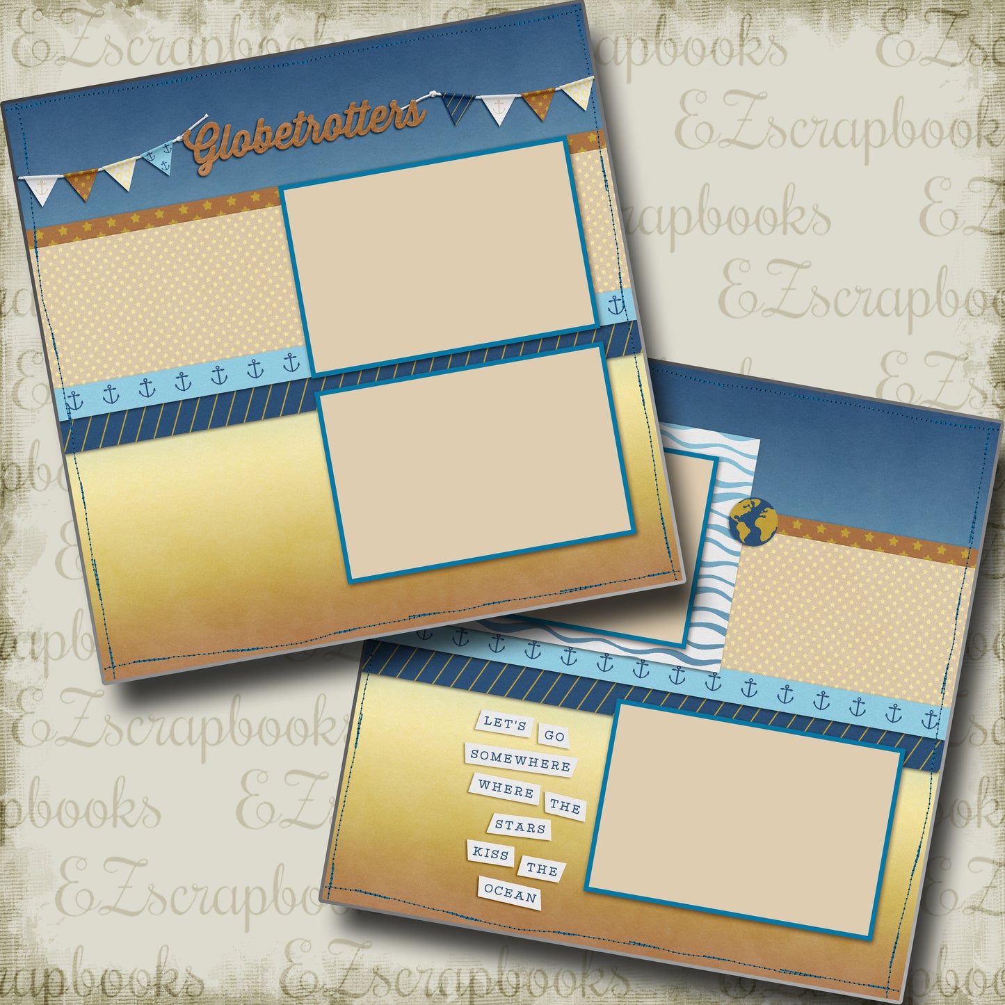 Globetrotters - 4740 - EZscrapbooks Scrapbook Layouts cruise, Vacation