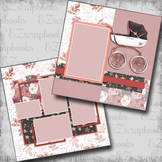 Baby Girl Carriage - 5442 - EZscrapbooks Scrapbook Layouts Baby