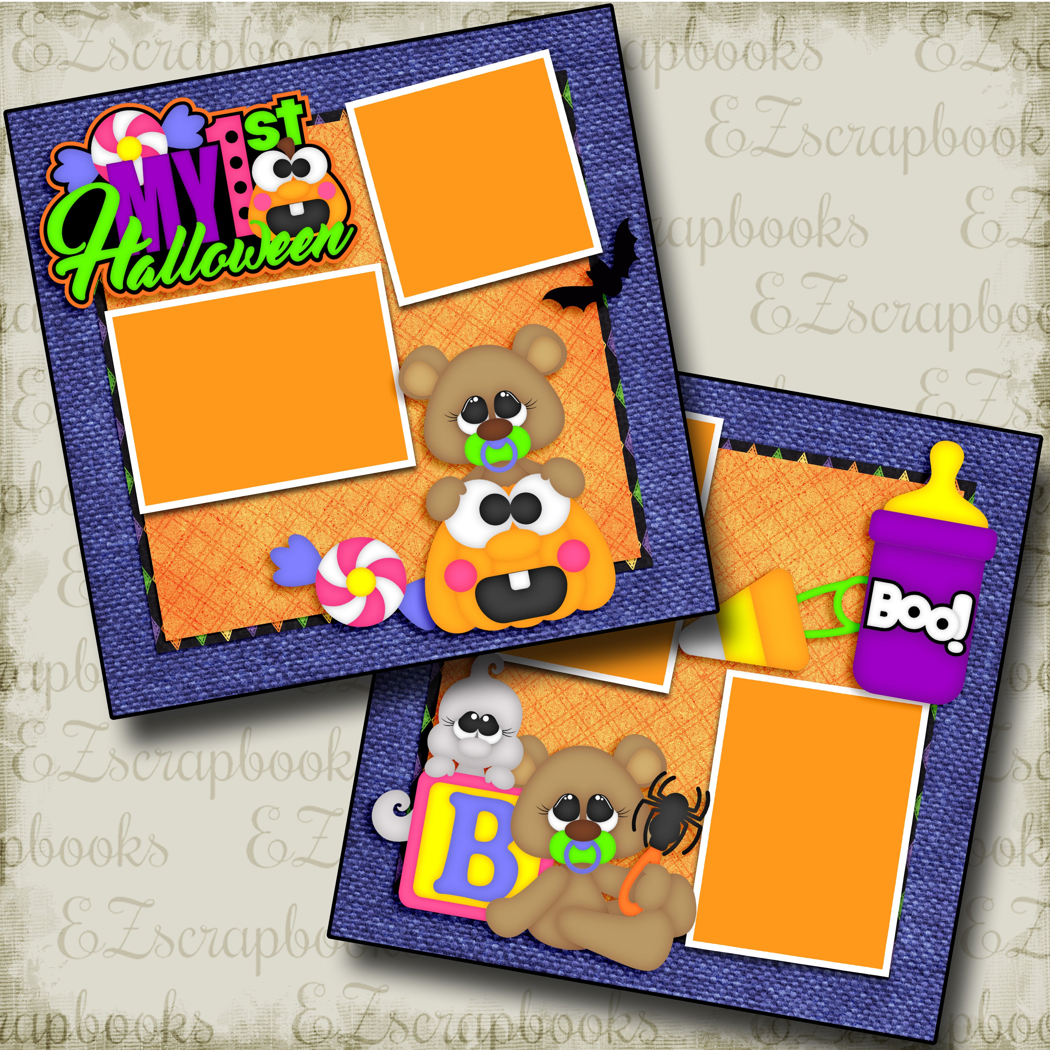 My 1st Halloween - 4650 - EZscrapbooks Scrapbook Layouts Baby - Toddler, Halloween