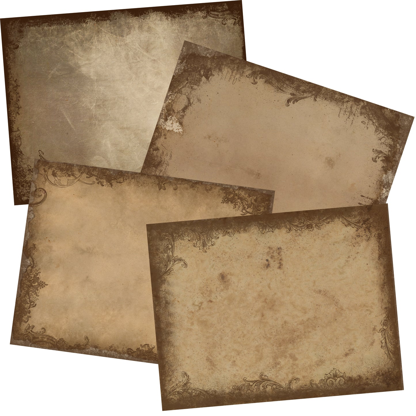 Vintage Frames Journal Paper Pack - 7075 - EZscrapbooks Scrapbook Layouts Journals