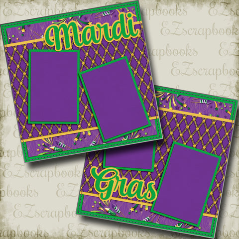 Mardi Gras Lattice - 5314 - EZscrapbooks Scrapbook Layouts New Orleans - Mardi Gras