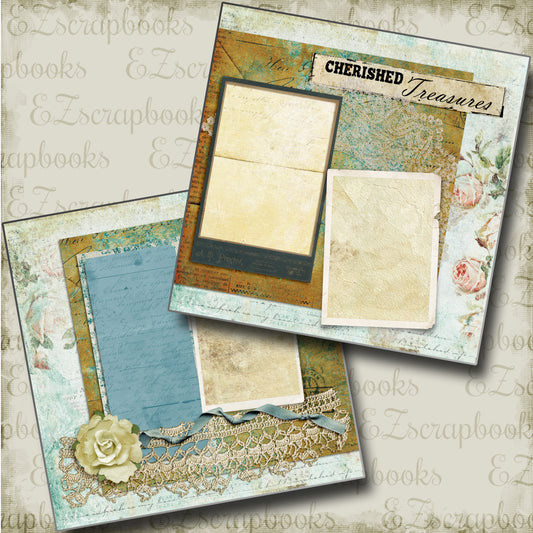 Cherished Treasures - 4582 - EZscrapbooks Scrapbook Layouts Family, Grandmother, Heritage