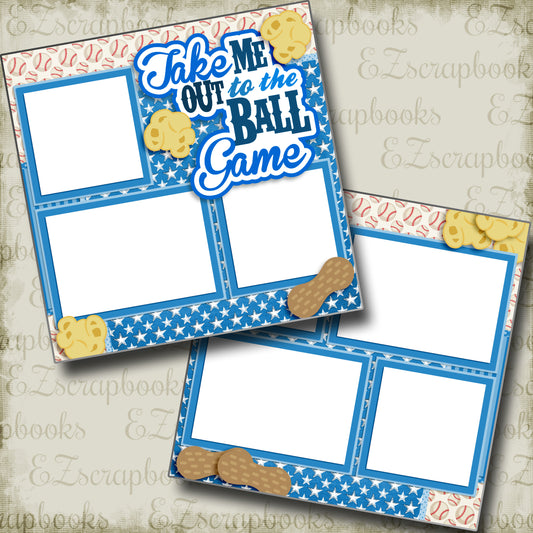 Take Me Out to the Ball Game Blue - 3228 - EZscrapbooks Scrapbook Layouts baseball, Sports