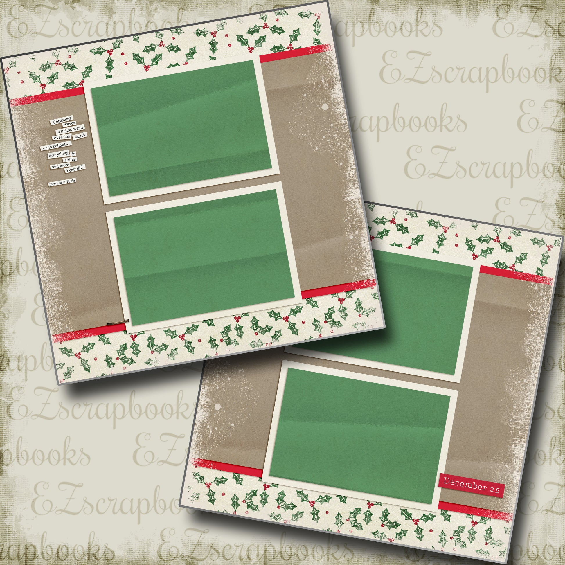 December 25th - 5180 - EZscrapbooks Scrapbook Layouts Christmas