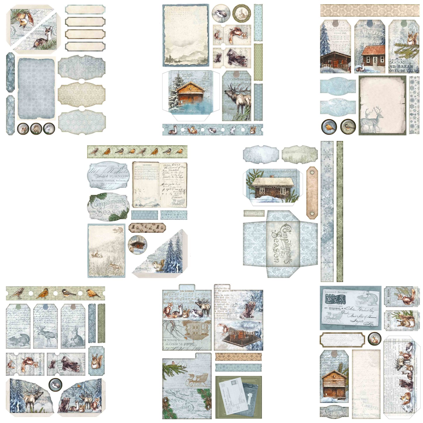 Winter Cottage Embellishment Pack - 7609