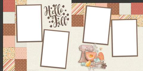 Hello Fall Baking - EZ Digital Scrapbook Pages - INSTANT DOWNLOAD