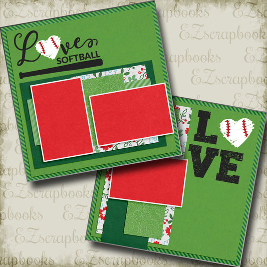 Love Softball - 4964 - EZscrapbooks Scrapbook Layouts softball, Sports