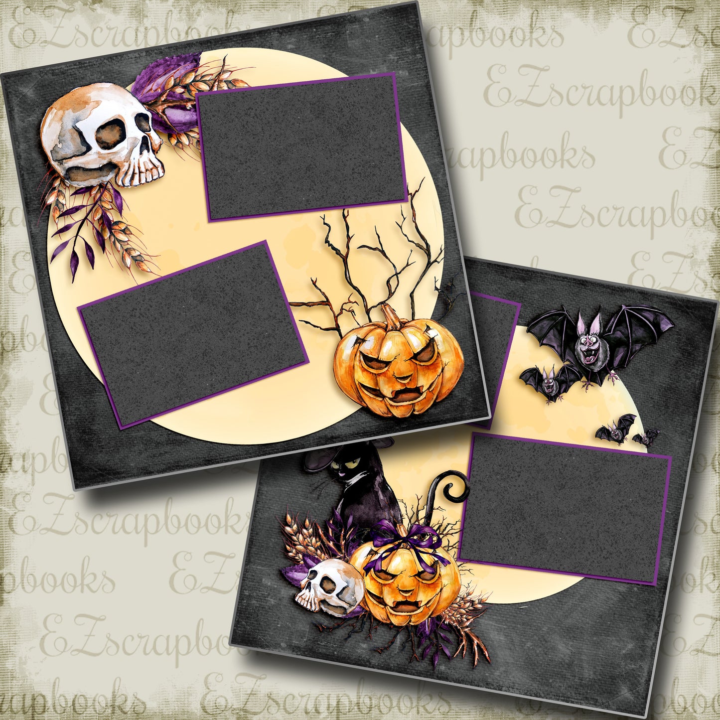 Creatures of Halloween - 5002 - EZscrapbooks Scrapbook Layouts Halloween