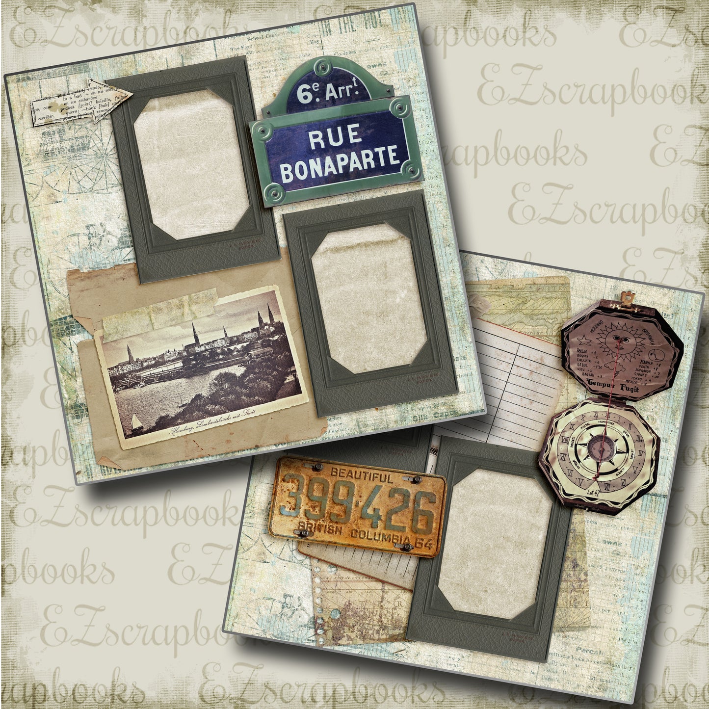 Rue Bonaparte - 4590 - EZscrapbooks Scrapbook Layouts Heritage