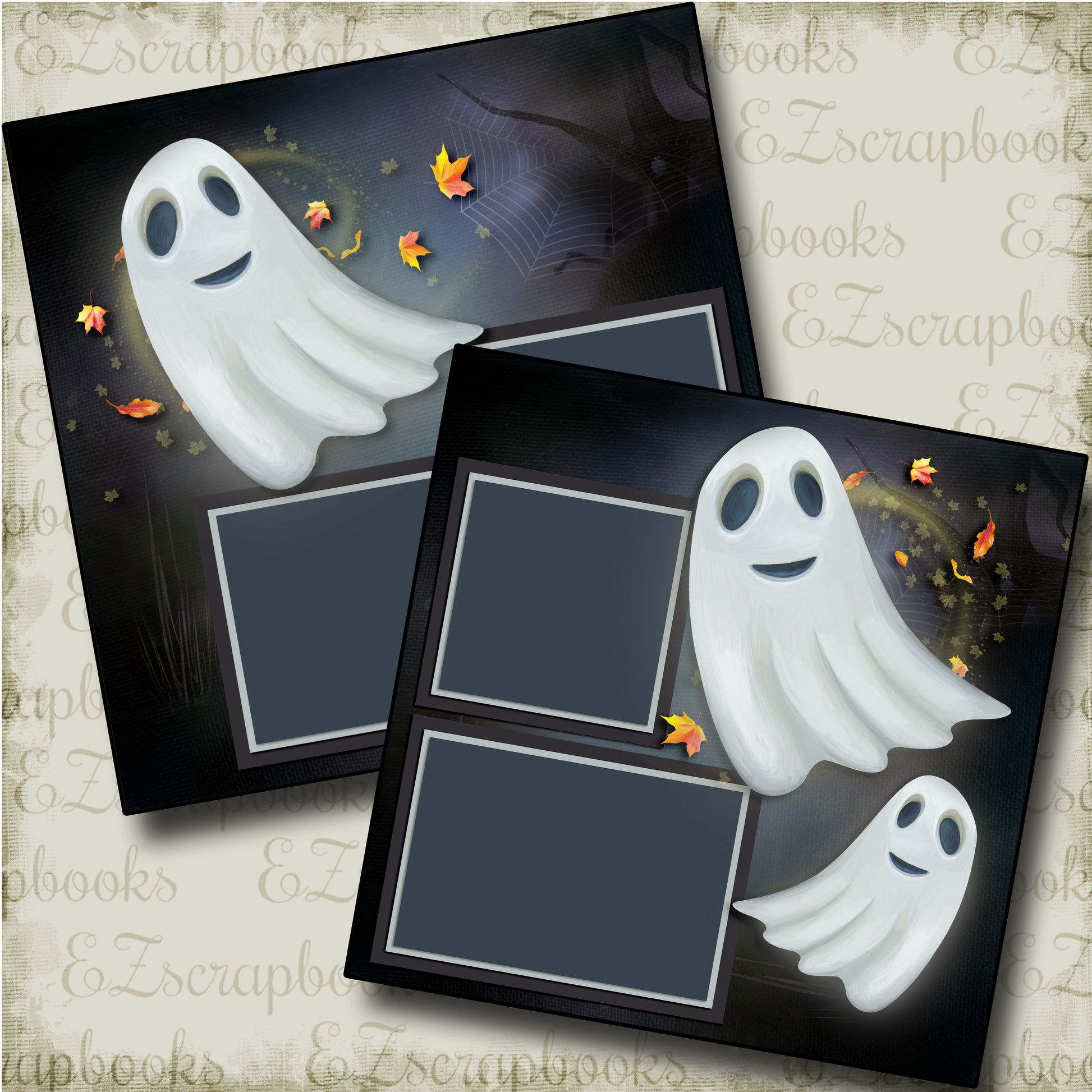 Ghosts - 4118 - EZscrapbooks Scrapbook Layouts Halloween