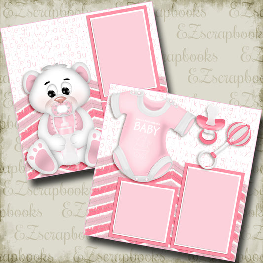 Adorable Baby Pink - 4080 - EZscrapbooks Scrapbook Layouts Baby, Baby - Toddler