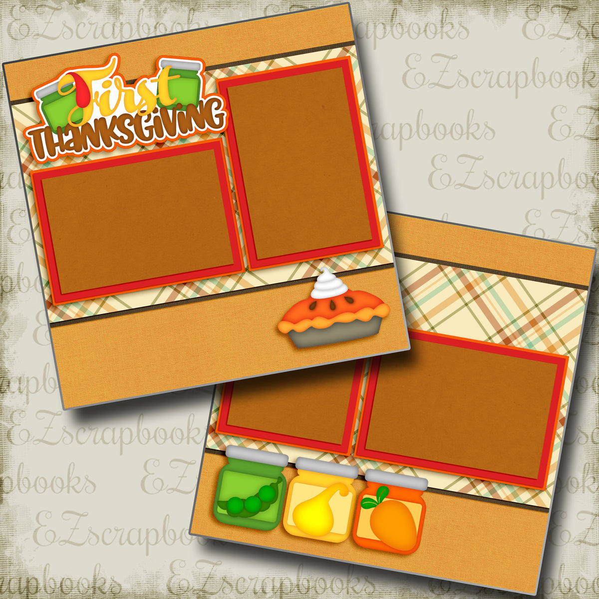 First Thanksgiving - 3666 - EZscrapbooks Scrapbook Layouts Baby - Toddler, Thanksgiving