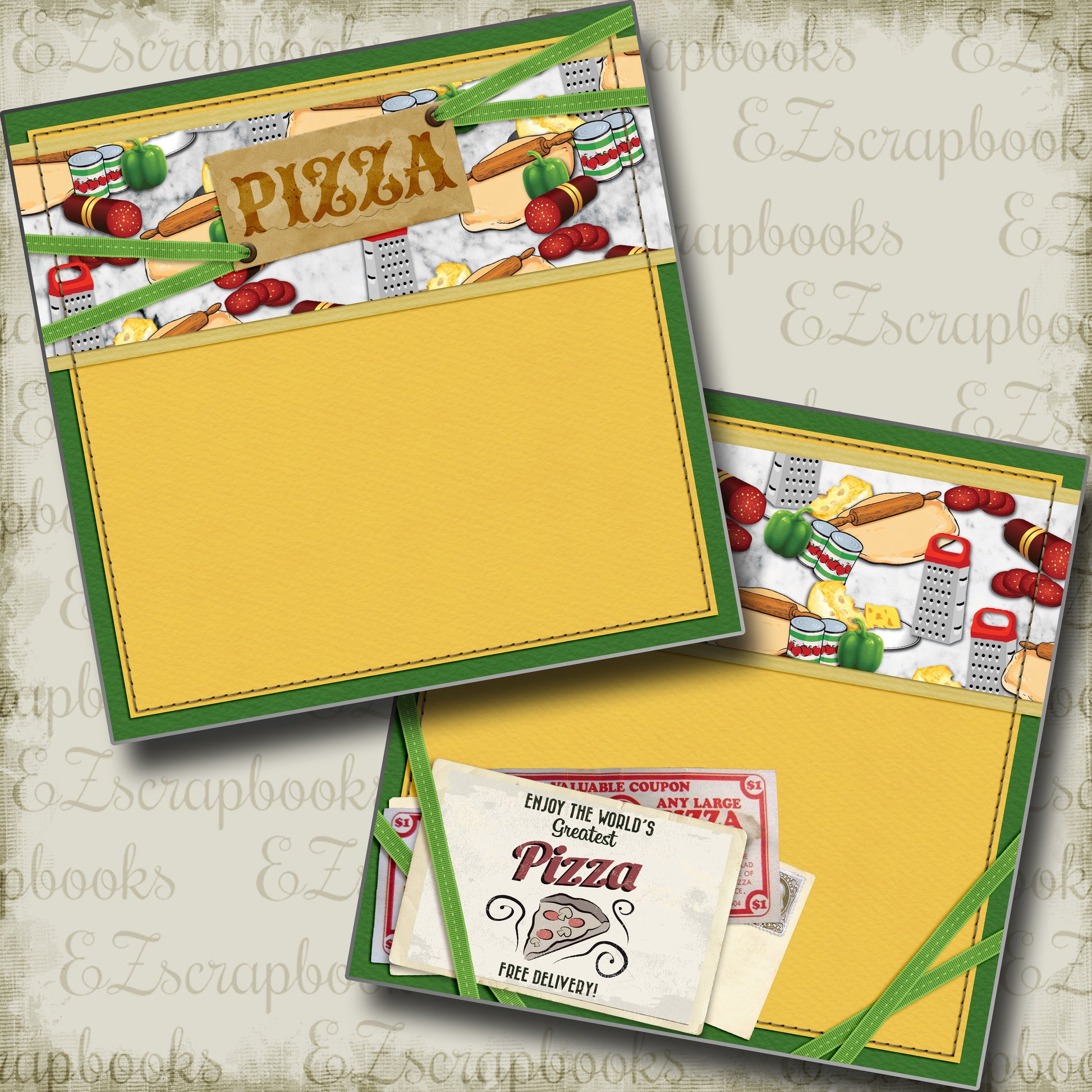 World's Greatest Pizza NPM - 5309 - EZscrapbooks Scrapbook Layouts Foods, pizza