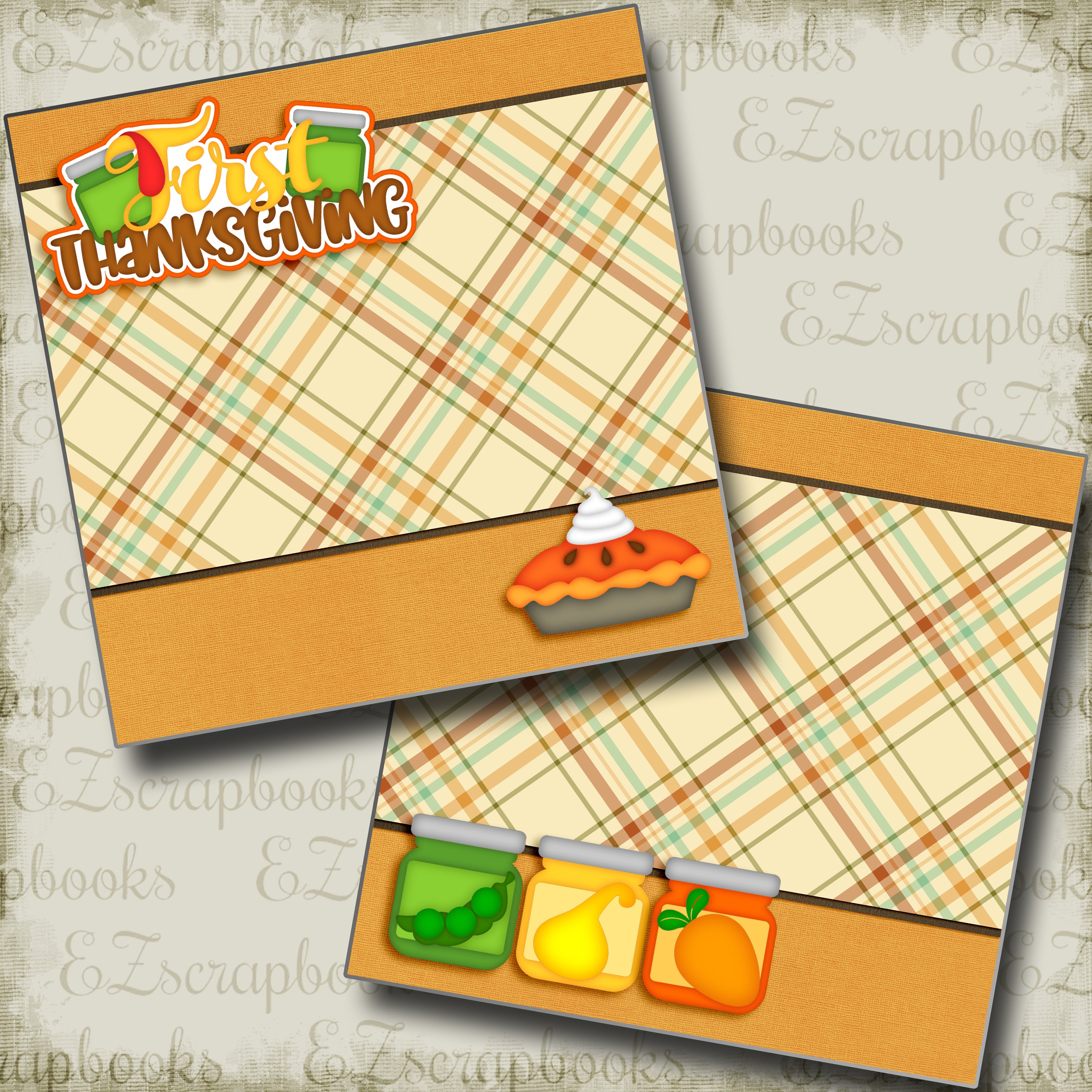 First Thanksgiving NPM - 3667 - EZscrapbooks Scrapbook Layouts Baby - Toddler, Thanksgiving